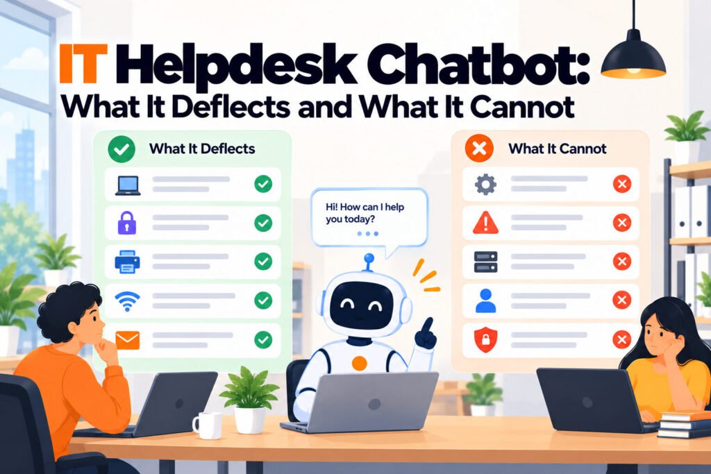 IT Helpdesk Chatbot: What It Deflects and What It Cannot