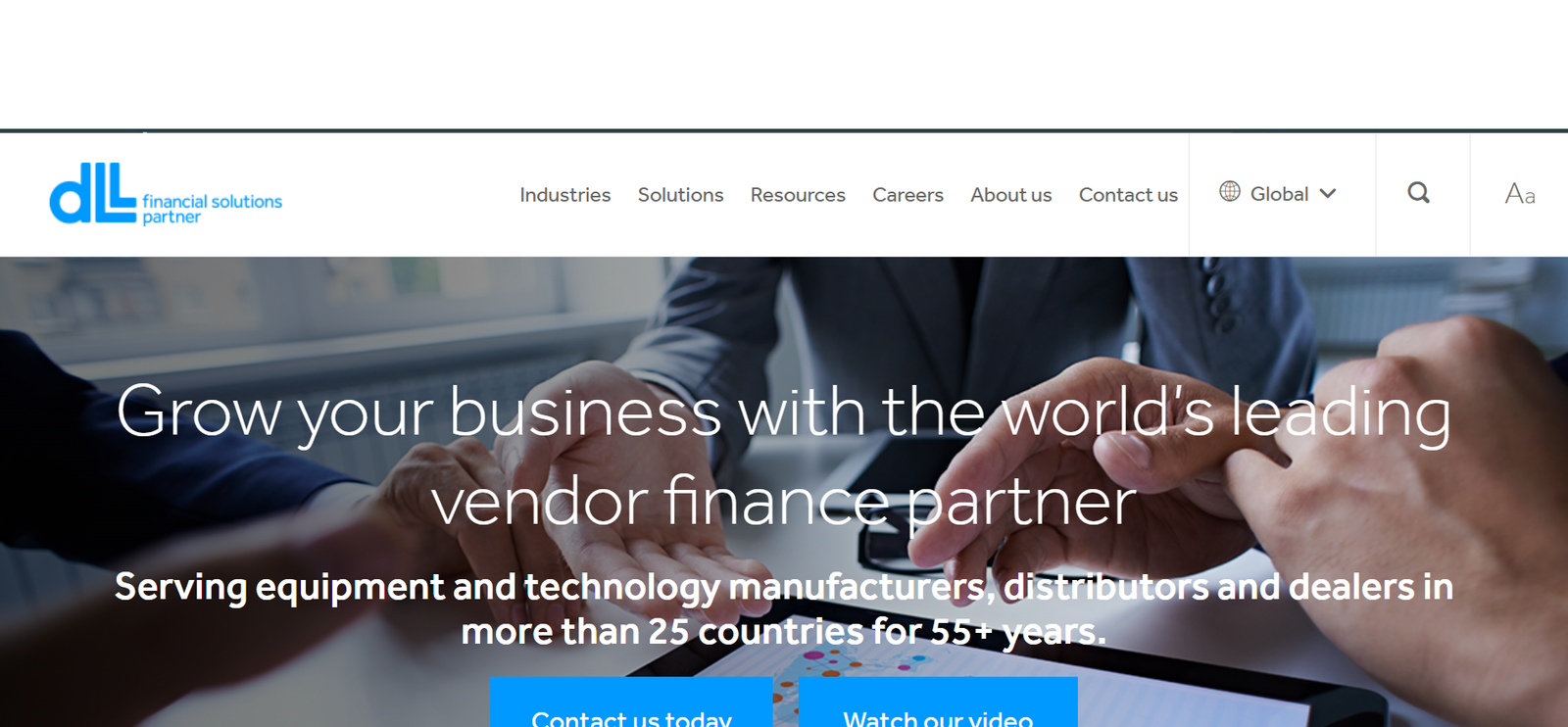 DLL Financial Solutions homepage screenshot